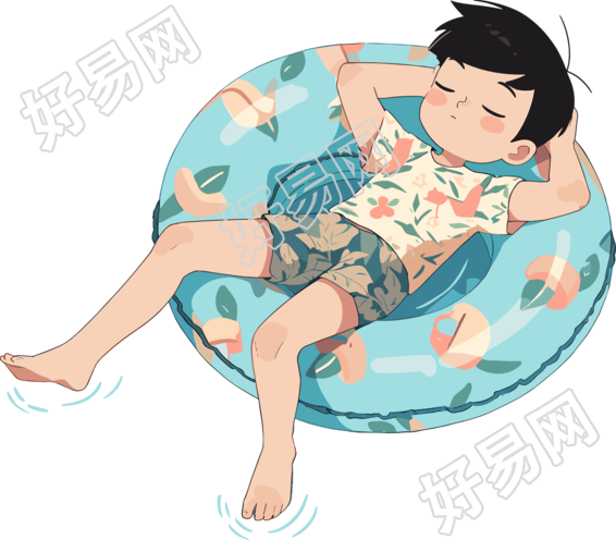 游泳男孩创意设计元素