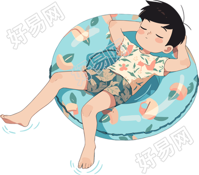 游泳男孩创意设计元素