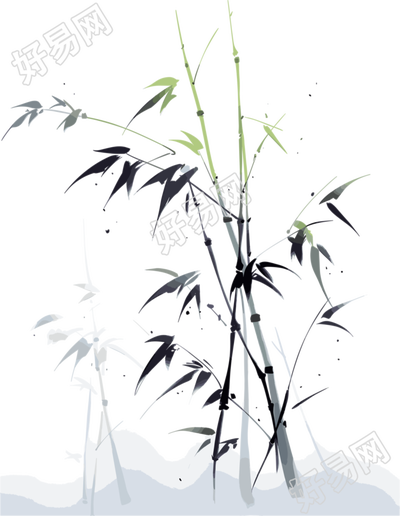 水墨竹子透明背景插画