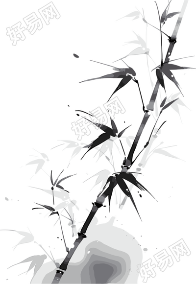 水墨竹子透明背景插图