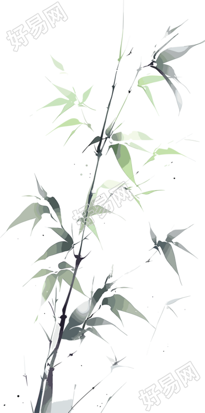 水墨竹子高清插画素材