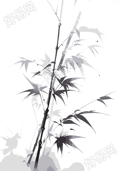水墨竹子透明背景插图