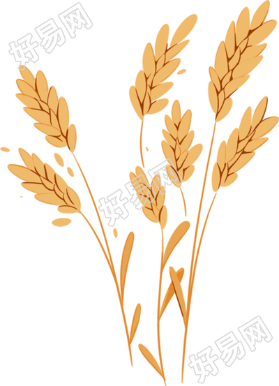 小麦扁平插画设计元素