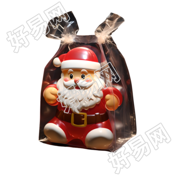 3D圣诞老人玩具透明包装元素