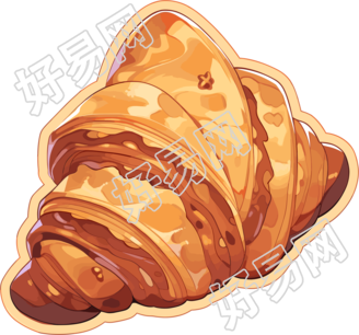 牛角包贴纸素材