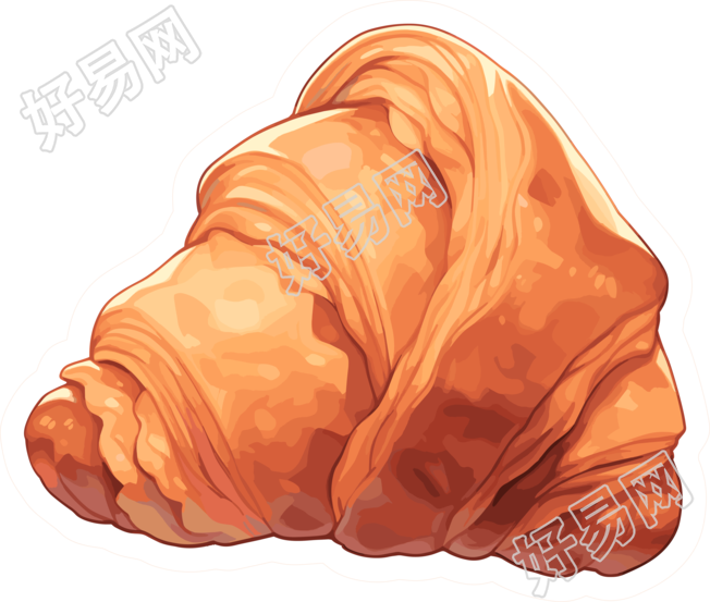 牛角包可爱卡通风格素材