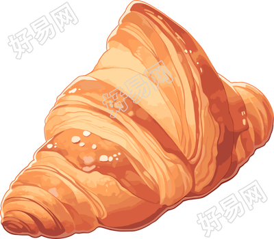 牛角包贴纸可商用素材