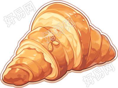 牛角包贴纸高清插图