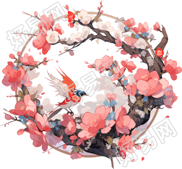 中国画花鸟高清图形素材