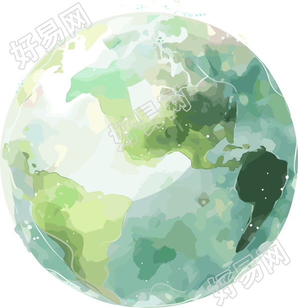 绿色地球卡通插图