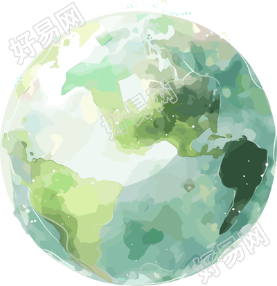 绿色地球卡通插图
