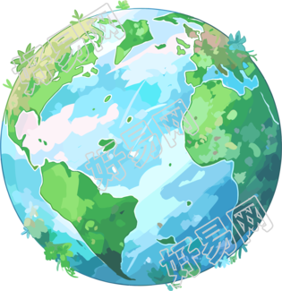 绿色地球图形设计元素
