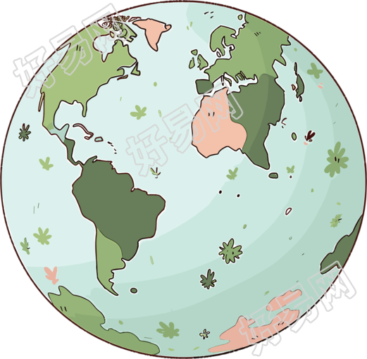 绿色地球卡通插图