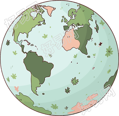 绿色地球卡通插图