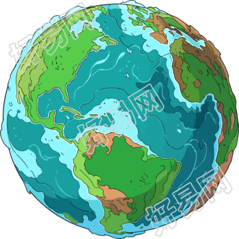 绿色地球儿童绘本插画