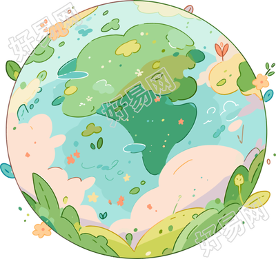 绿色地球环保插画