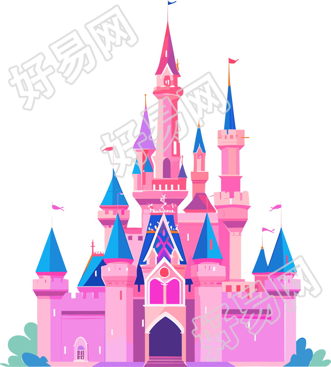 卡通城堡透明背景插图