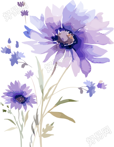 水彩花卉PNG图形素材