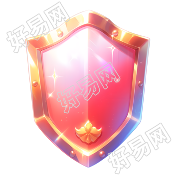3D盾牌红黄双色素材