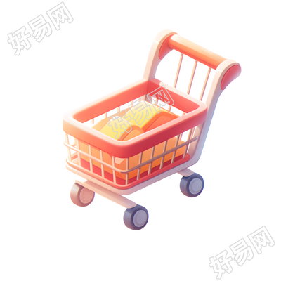 3D购物车设计素材PNG