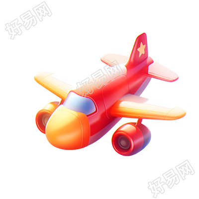 3D飞机卡通风格插画