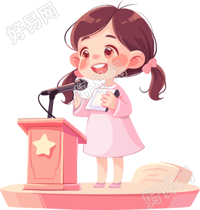 可爱小女孩演讲插图