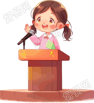 可爱小女孩演讲元素