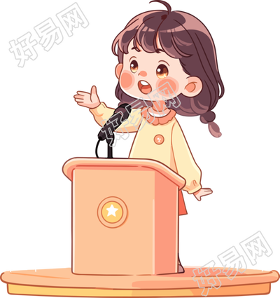 可爱小女孩演讲商业设计元素