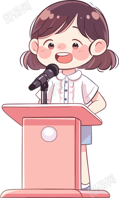 可爱小女孩演讲创意设计元素