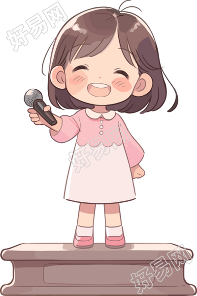可爱小女孩演讲商用设计元素
