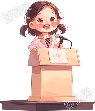 可爱小女孩演讲PNG素材
