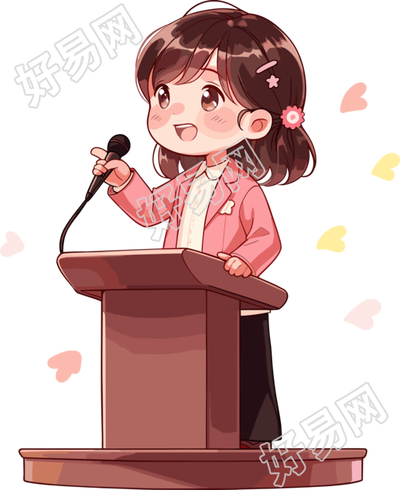 可爱小女孩演讲商业设计元素