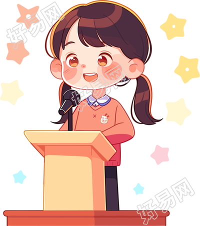 可爱小女孩演讲可商用设计元素
