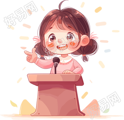 可爱小女孩演讲高清图形素材