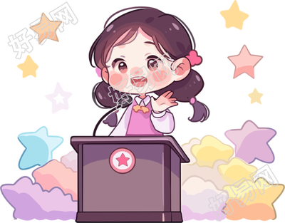 可爱小女孩演讲现场可商用素材