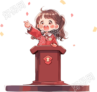 可爱小女孩演讲高清图形素材
