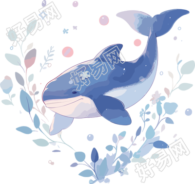 鲸鱼梦幻商业插画