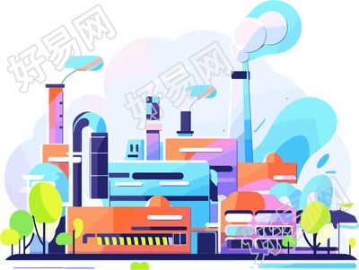 工业园区透明背景插画