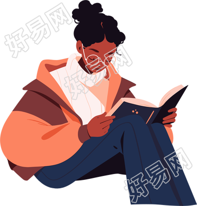 阅读女孩商业设计素材