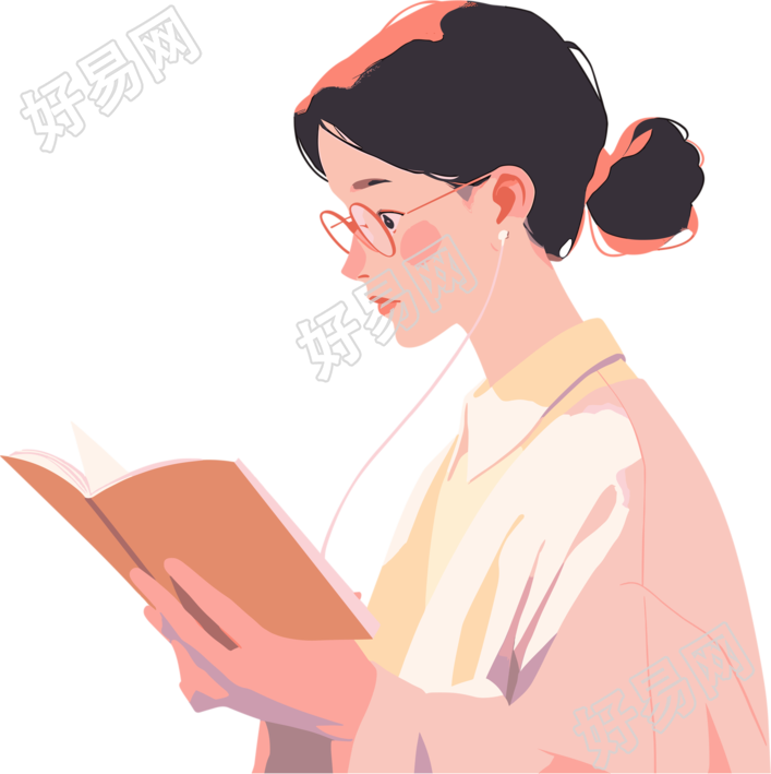 阅读女孩可商用图形素材