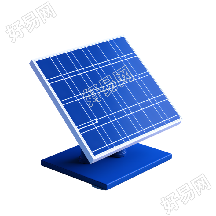 3D新能源太阳板简约蓝色素材