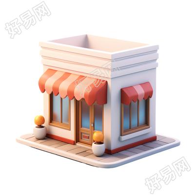 3D购物小店透明背景素材