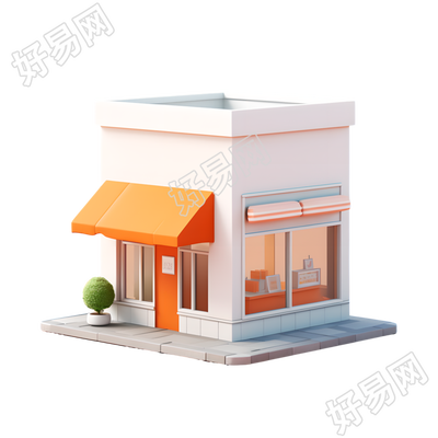 3D购物小店商业插画设计