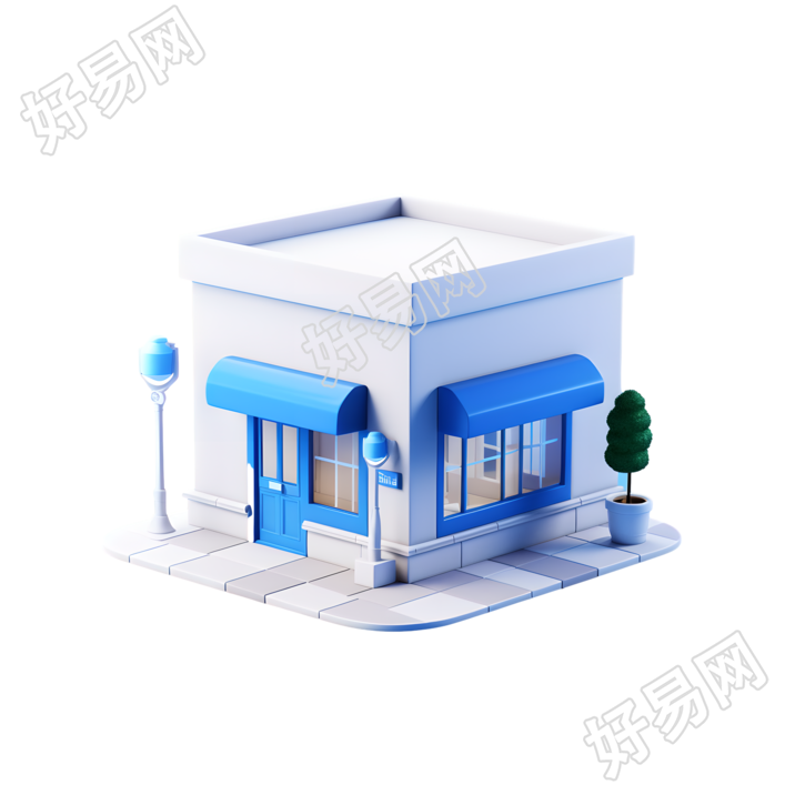 3D购物小店创意设计插图