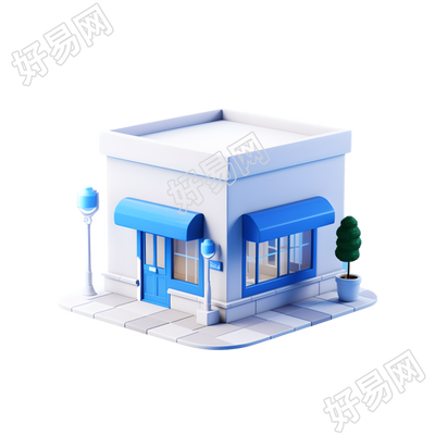 3D购物小店创意设计插图