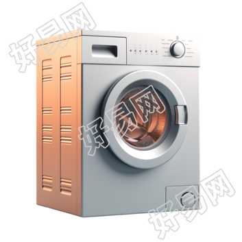 3D洗衣机家居用品插画