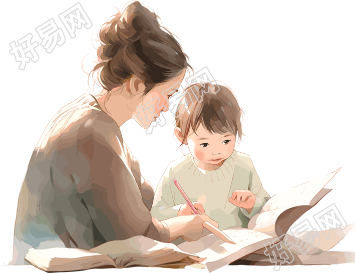 亲子阅读高清质量素材