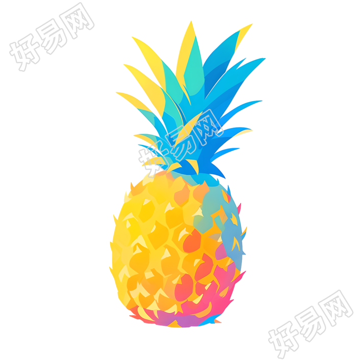 菠萝2D图形插画