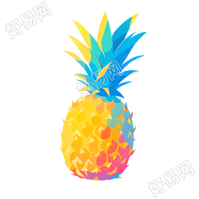 菠萝2D图形插画