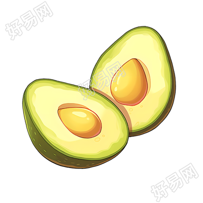 牛油果高清插画设计